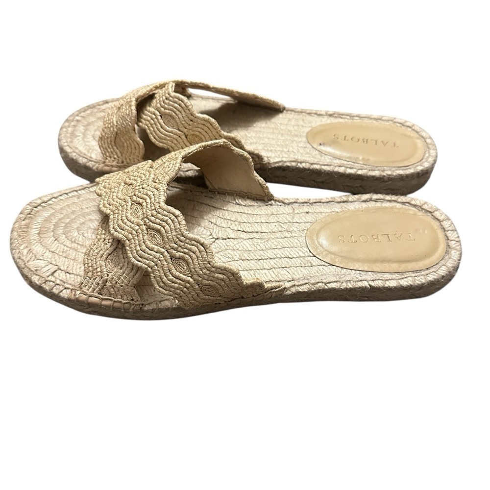 Talbots Hester Crisscross Raffia Espadrille Flat Sandals 11 - Picture 5 of 15